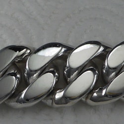 Pansarlänk 20 mm. x 6.5 mm. 100% solid 92,5 Sterling Silver. Handsmide.