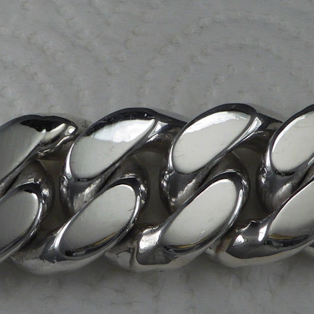 Pansarlänk 20 mm. x 6.5 mm. 100% solid 92,5 Sterling Silver. Handsmide.