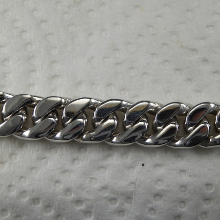 Pansarlänk 10 mm. 100% solid 92,5 Sterling Silver. Handsmide.