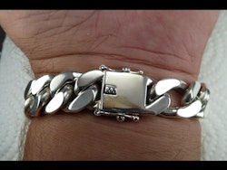 Figarolänk armband 15 mm i 100% solid Sterling Silver. Handsmide.