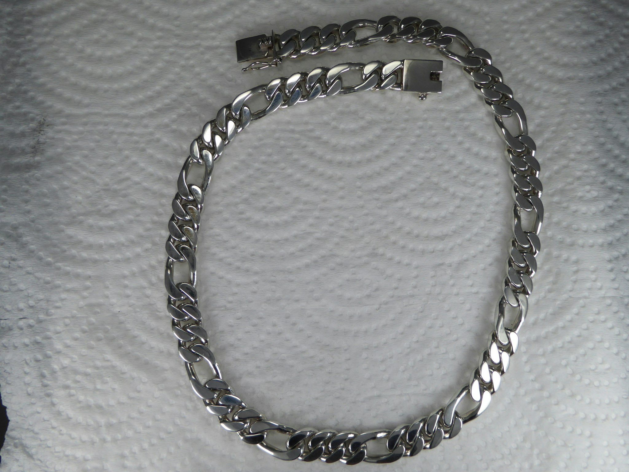 Figarolänk 10 mm. 100% solid 92,5 Sterling Silver. Handsmide.