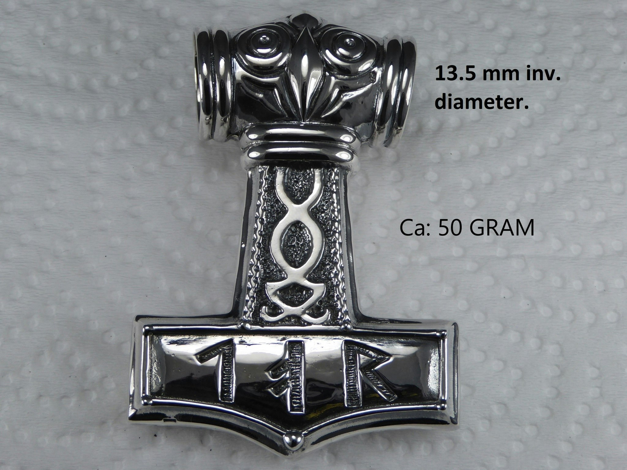 Kejsarlänk 10 mm, med Tors Hammare. Set. Handsmide. 92,5 Sterling silver.