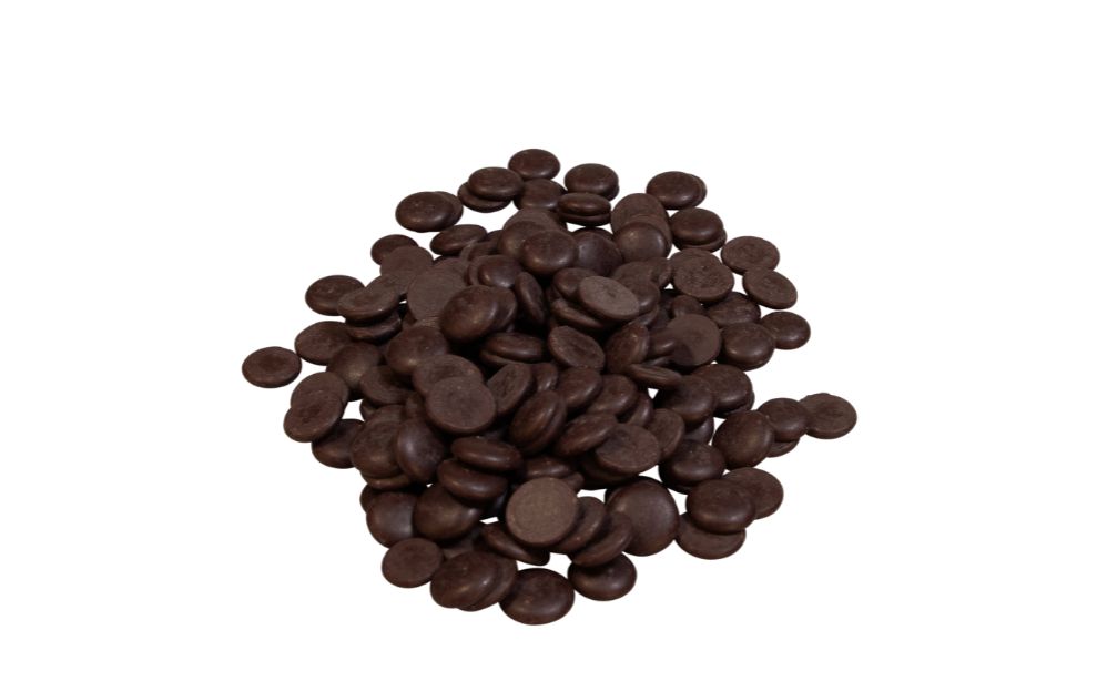 Små chokladknappar med 58% kakaohalt som passar utmärkt till bakning eller att göra din egen varma choklad med mild karaktär.