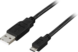 Deltaco USB 2.0 kabel Typ A ha - Typ Micro B ha, 5-pin, 1m, svart