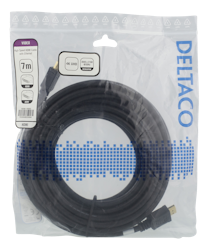 Deltaco High-Speed HDMI cable, 7 m, Ethernet, 4K UHD, black