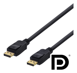 Deltaco DisplayPort cable, 2 m, 4K UHD, DP 1.2, black