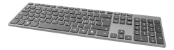Deltaco Trådløst tastatur, USB mottaker, innebygget batteri, batteri indikator, nordisk layout, mørk grå