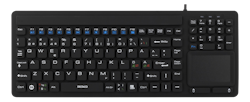 Deltaco Tastatur i silikon med touchpad, IP68, 104 taster + 12 funksjonstaster, svart