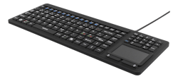 Deltaco Tastatur i silikon med touchpad, IP68, 104 taster + 12 funksjonstaster, svart