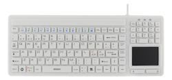 Deltaco Tastatur i silikon med touchpad, IP68, 105 taster + 12 funksjonstaster, hvit