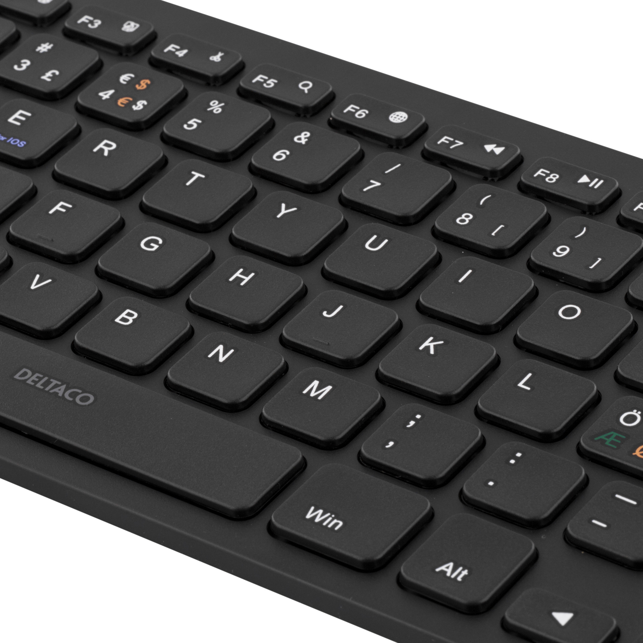 Deltaco Trådløst minitastatur med dempede taster, Bluetooth, 10m, svart