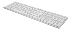 Deltaco Fullstørrelse Bluetooth aluminium tastatur, Bluetooth 3.0, innebygd batteri, Nordisk layout, sølv