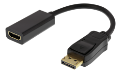 Deltaco HDMI - DisplayPort adapter, 4K UHD 60Hz, 0.2m, svart