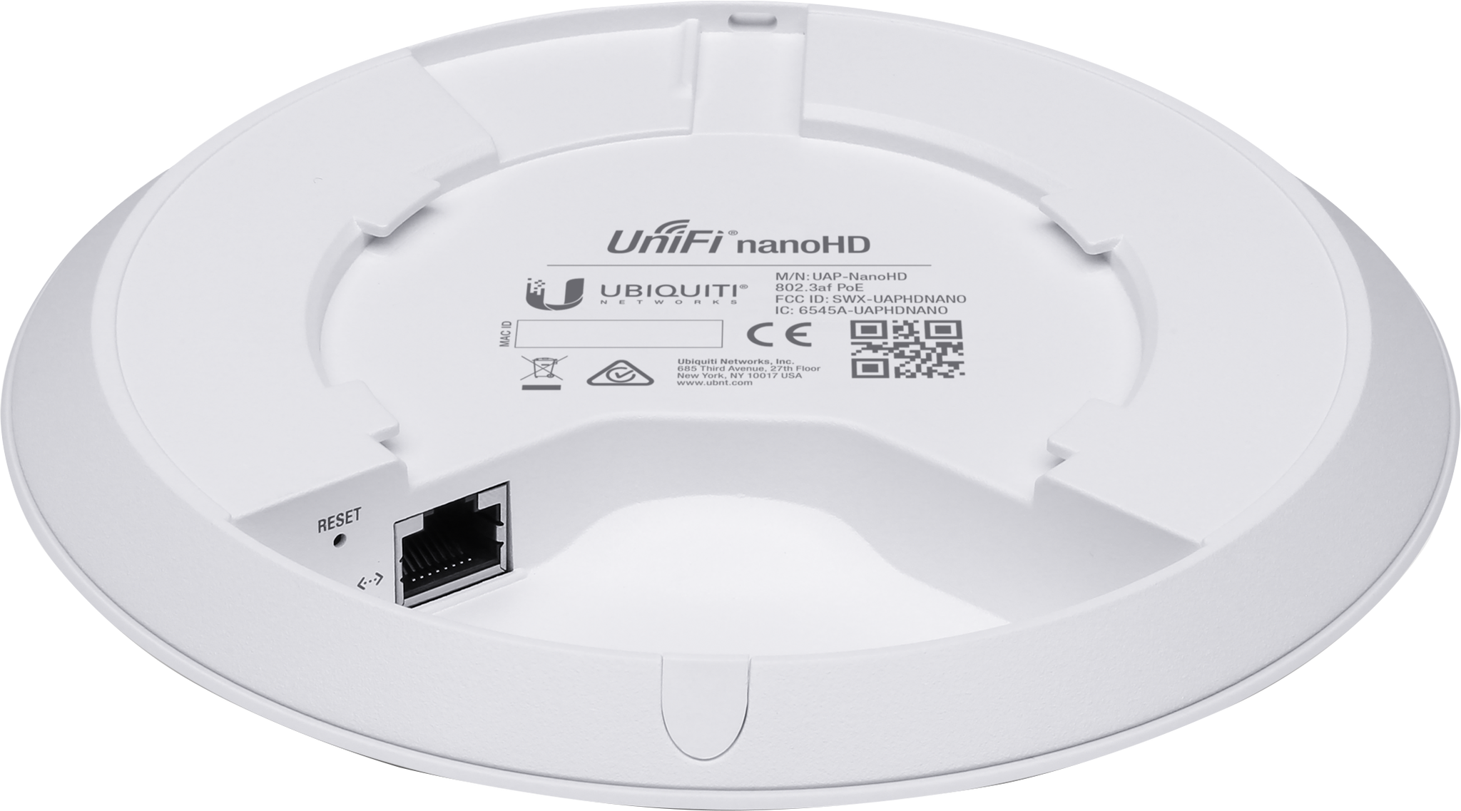 Ubiquiti Unifi nanoHD Compact Wave2 AP, Gigabit WiFi, Dual-band, Beamforming, white
