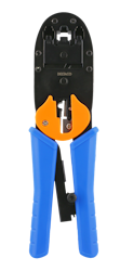 Deltaco Modularverktøy for 4/6/8-pin med avbiter/skreller, metall/plast, blå/svart/oransje