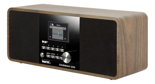 Imperial Dabman i200 hybrid stereo radio, Internet/DAB+/FM RDS radio, kan styres fra  iOS/Android, brun