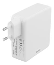Deltaco 87W USB-C Power supply, Fast charging, USB-C PD, white