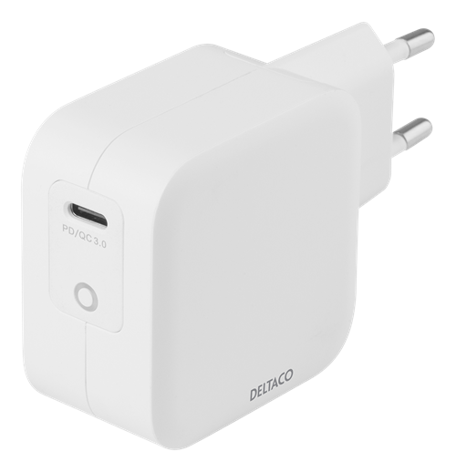 boble Fysik jeg er tørstig Deltaco USB-C wall charger 60 W with PD and GaN technology, white - Eivind  Aasnes