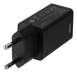 Deltaco USB-C wall charger with PD, 5 V/3 A, 18 W, black