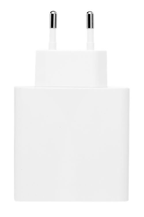 Deltaco USB wall charger with dual ports and PD, 1x USB-A, 1x USB-C, PD, 36W, white