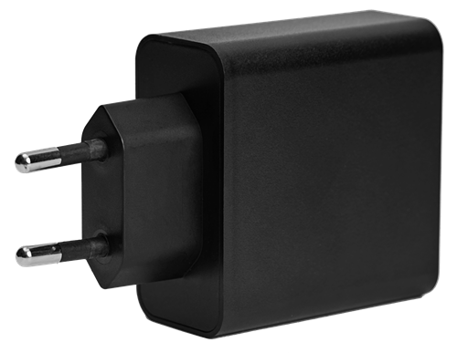 Deltaco USB wall charger with dual ports and PD, 1x USB-A, 1x USB-C, PD, 36W, black