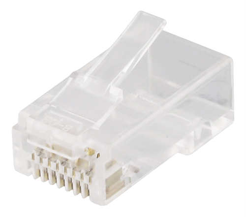 Deltaco RJ45 connector for patch kabel, Cat6a, uskjermet, inntak inkl., 20pk.