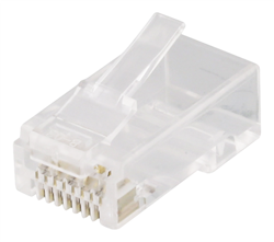 Deltaco RJ45 connector for patch kabel, Cat6a, uskjermet, inntak inkl., 20pk.