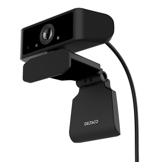 Deltaco Office 2K Webcam, 3.6MP CMOS, 2460x1440, 30fps, built-in mic, black
