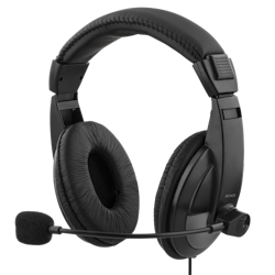 Deltaco USB stereo headset, 40mm drivers, 32 ohm, 20Hz-20kHz, 96dB ± 3dB, black