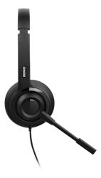 Deltaco Office USB mono headset, volume control, noise reducing mic, black