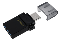 Kingston DataTraveler microDuo3 G2, 64GB, microUSB & USB-A, Android OTG, black
