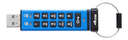 Kingston DataTraveler 2000, 4GB, 256-bit AES-kryptering, USB 3.1 Gen 1(USB 3.0) minne, blå/svart