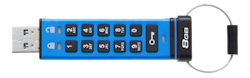 Kingston DataTraveler 2000, 8GB, 256-bit AES-kryptering, USB 3.1 Gen 1(USB 3.0) minne, blå/svart