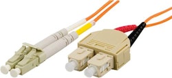 Deltaco Fiberkabel, LC - SC, 62,5/125, OM1, duplex, multimode, 10m