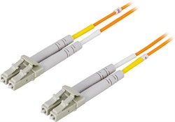 Deltaco Fiberkabel, LC - LC, 62,5/125, OM1, duplex, multimode, 0,5m