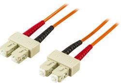 Deltaco Fiberkabel, SC - SC, 62,5/125, OM1, duplex, multimode, 1m