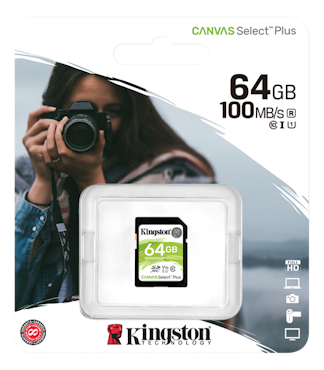 Kingston Canvas Select Plus SDXC, 64GB, Class 10 UHS-I, black