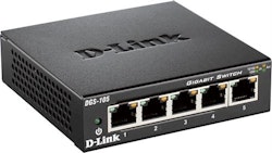 D-Link DGS-105, 5-port Gigabit Ethernet Switch, metall, svart