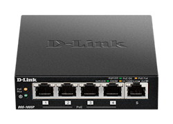 D-Link DGS-1005P, 5-port desktop Gigabit 60W PoE+ switch, black