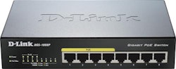 D-Link DGS-1008P, 8-port desktop Gigabit 68W PoE switch, black