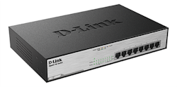 D-Link DGS-1008MP, 8-port Gigabit 125W PoE+ switch, metall, grå