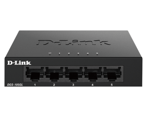 D-Link DGS-105GL, 5-port Gigabit Unmanaged Desktop Switch, black