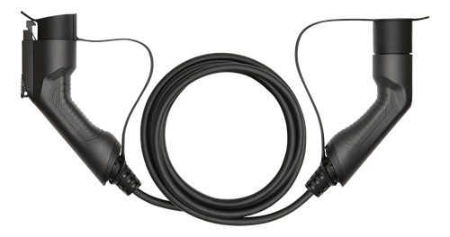 Deltaco e-Charge kabel, type 2 til type 1, 1 fase, 16A, 3.6kW, 3m, svart