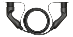 Deltaco e-Charge kabel, type 2 til type 2, 1 fase, 16A, 3.6kW, 3m, svart