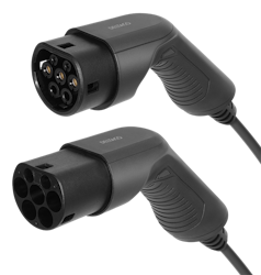 Deltaco e-Charge kabel, type 2 til type 2, 1 fase, 16A, 3.6kW, 5m, svart