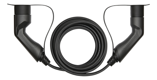 Deltaco e-Charge kabel, type 2 til type 2, 1 fase, 16A, 3.6kW, 5m, svart