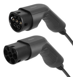 Deltaco e-Charge kabel, type 2 til type 2, 1 fase, 16A, 3.6kW, 10m, svart