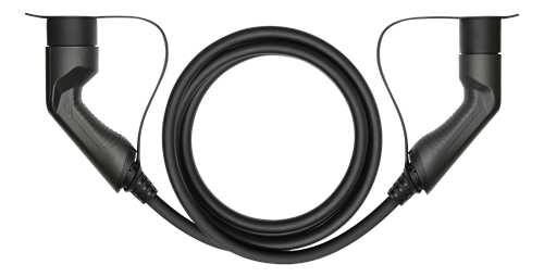 Deltaco e-Charge kabel, type 2 til type 2, 3 fase, 32A, 22kW, 3m, svart