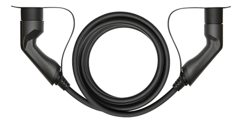 Deltaco e-Charge kabel, type 2 til type 2, 3 fase, 32A, 22kW, 5m, svart