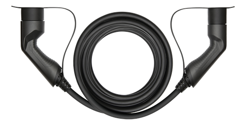 Deltaco e-Charge kabel, type 2 til type 2, 3 fase, 32A, 22kW, 7m, svart